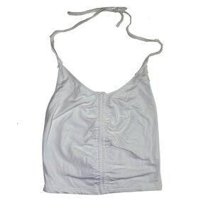 I.AM.GIA Halo Top White Bodycon Cropped V Neckline Size Extra Small Halter